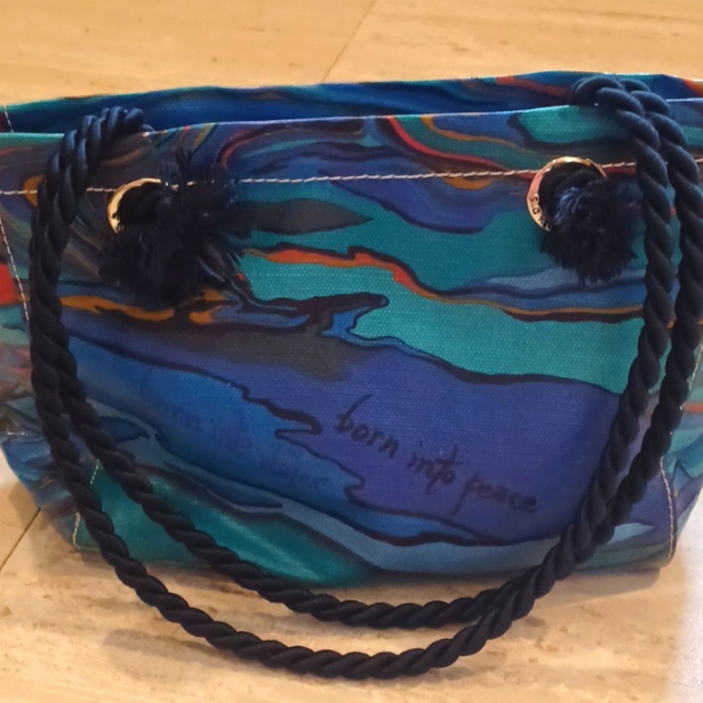 Sakroots Artistic "Born into Water, Born into Peace" Multi-Colored Shoulder Bag